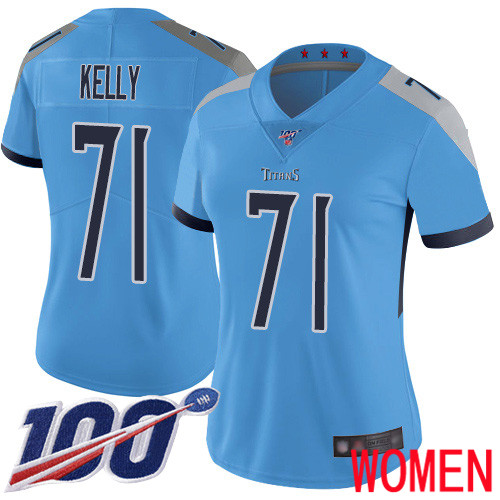 Tennessee Titans Limited Light Blue Women Dennis Kelly Alternate Jersey NFL Football 71 100th Season Vapor Untouchable